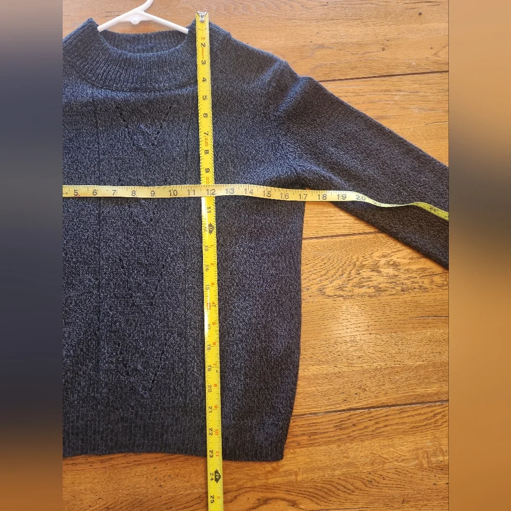 Carol Rose, Speckled Charcoal Mock-Turtleneck Sweater
